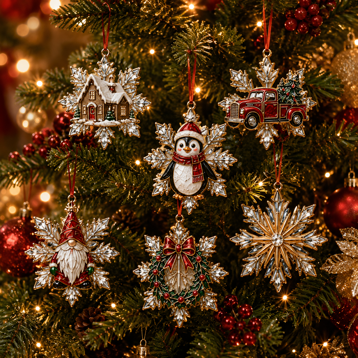 ✨24-Day Christmas Countdown Advent Calendar –Christmas Snowflake Ornament