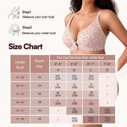 Women's Front Closure Elasticity Bralette, Easy On & Off, Light Support, Deep V-Neck Racerback 👙