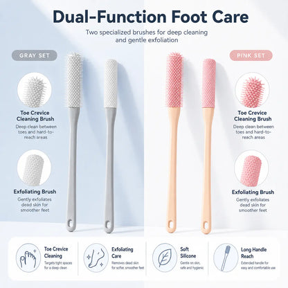 Long-Handle Silicone Soft Pedicure Tool, Shower Foot Cleaning Brush for Toe Gap Skin Cleansing🦶🚿 - image 4