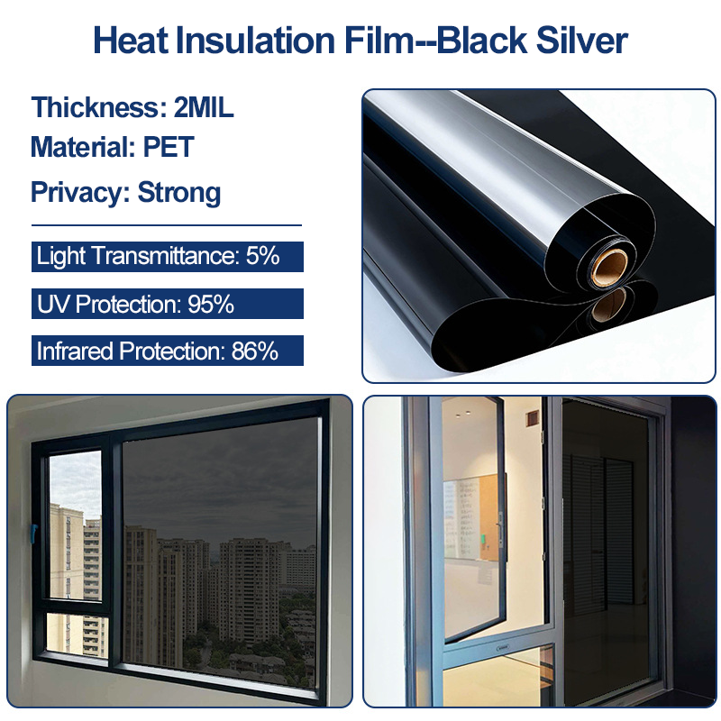 Static Cling Window Privacy Film UV Blocking Mirror Tint - image 8