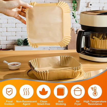 100PCS Disposable Air Fryer Paper Liners – Non-Stick, Oil-Proof & Easy Cleanup - image 6