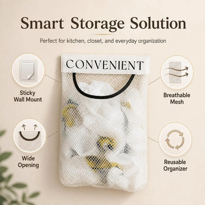 5PCS Grocery Garbage Bag Holder Trash Bag Dispenser Sticky Wall Mounted Mesh🛒 - image 8