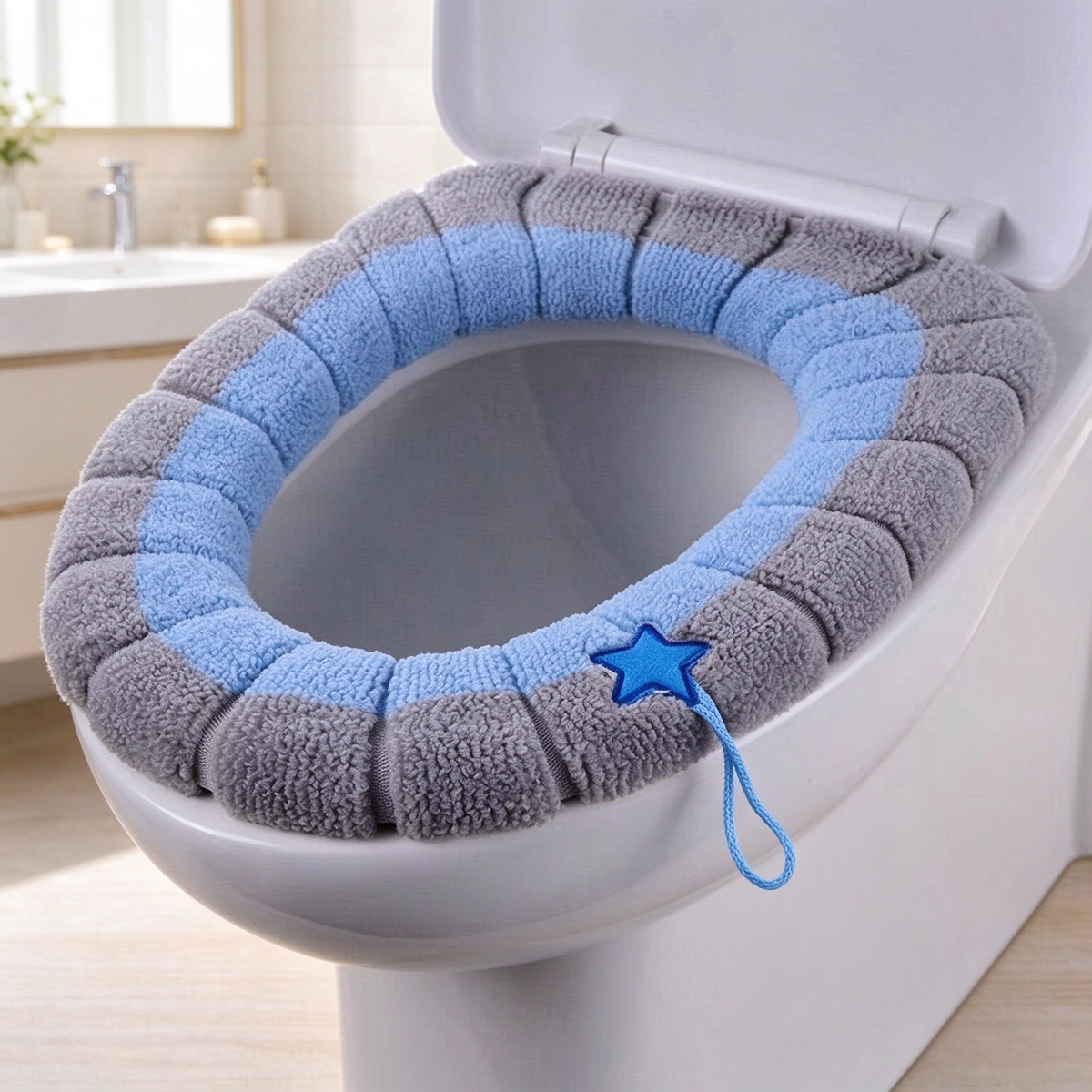 🚽❄️ Thick Plush Toilet Seat Cushion | Soft, Warm & Washable