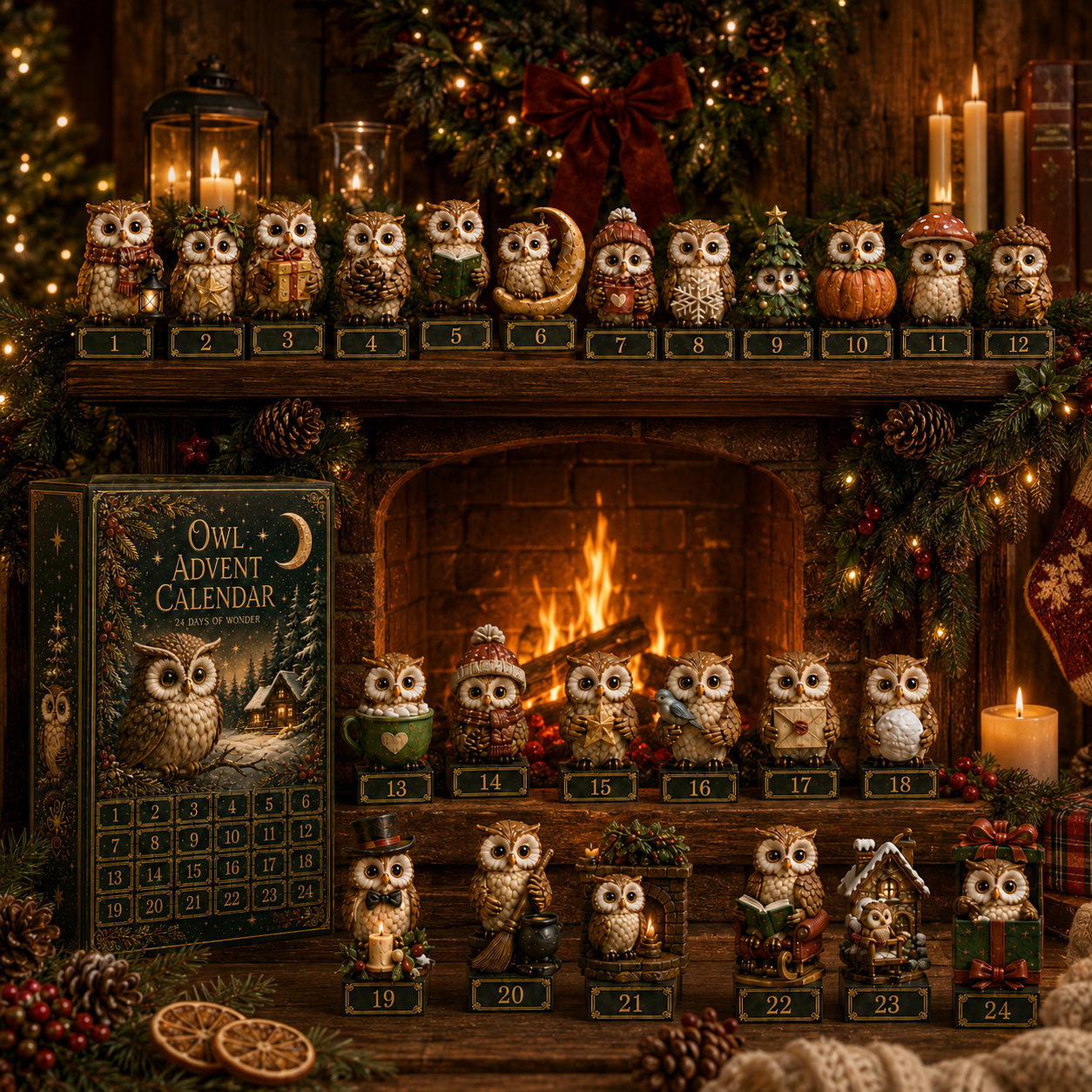 ✨24-Day Christmas Countdown Advent Calendar –owl Ornament