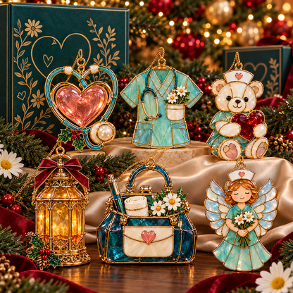 ✨ 2026 Nurse Appreciation Stained Glass Christmas Ornaments – Set of 6