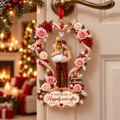 2026 “Happily Ever After” Couples Christmas Ornament –  Rose Heart Keepsake Gift