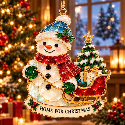 Christmas Snowman Ornament Collection – 6 Charming Stained Glass–Style Designs with Heartwarming Wishes