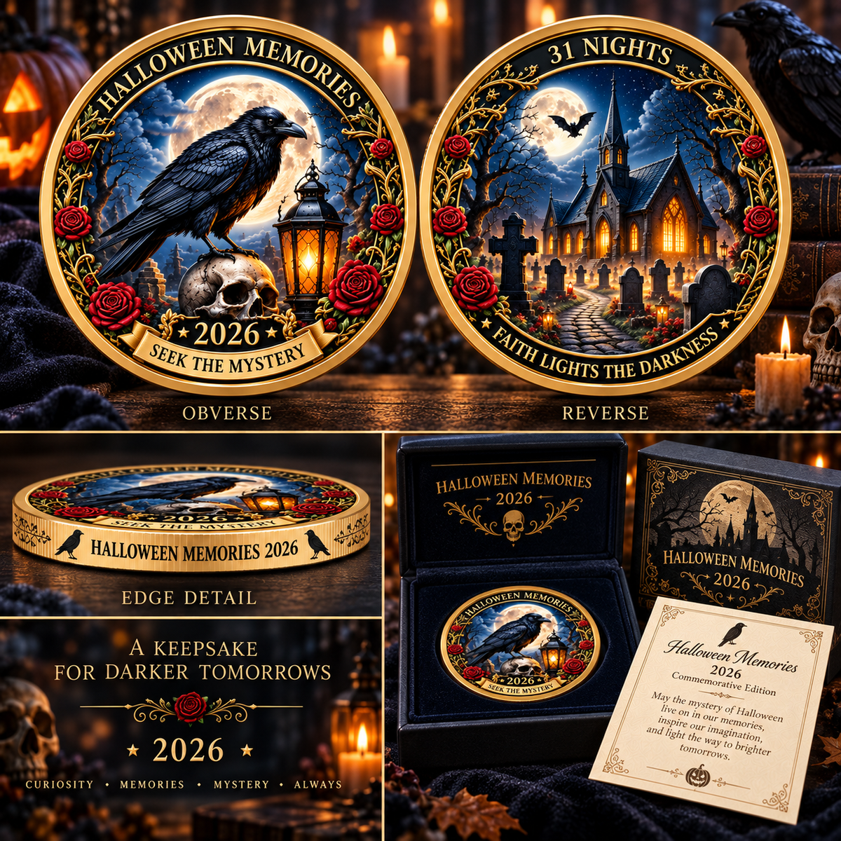 2026 "Halloween Memories" — A double-sided "Halloween Night of the 31st" commemorative coin, crafted especially for Halloween enthusiasts.