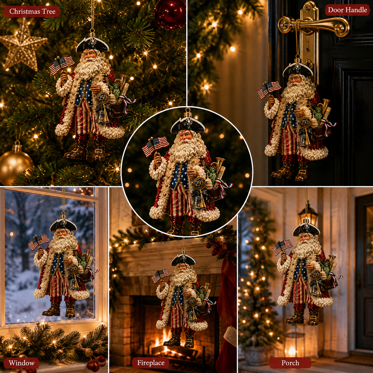 ✨250th Anniversary Santa Claus Christmas Tree Ornament
