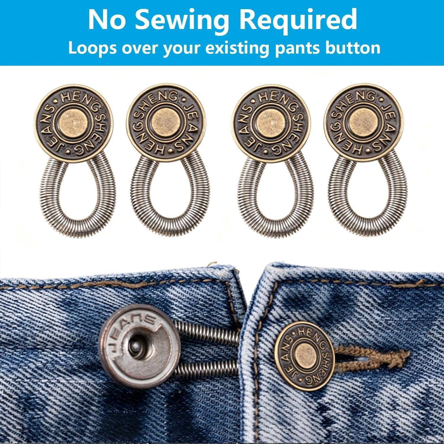 👖 8-Piece Metal Button Extenders for Jeans & Pants - image 3