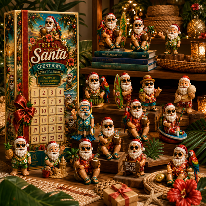 ✨24-Day Christmas Countdown Advent Calendar –Beach-vacation Santa Claus