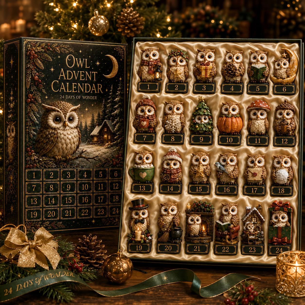 ✨24-Day Christmas Countdown Advent Calendar –owl Ornament