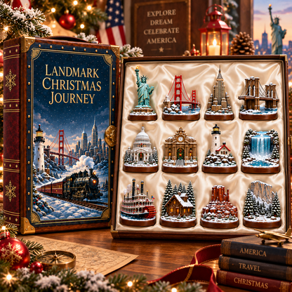 2026 Landmark Christmas Journey 24-Day Countdown Calendar – 24 Unique Iconic Landmark Miniatures, Winter Travel Advent Collection & Christmas Gift for Travelers