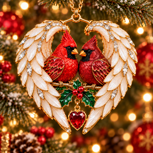 ❤️2026 Angel Wing Heart Christmas Ornaments