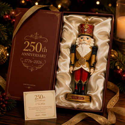 🔥Last 30 pcs✨⏰ Limited anniversary edition✨2026 America 250th Anniversary Heritage Gold Nutcracker Ornament