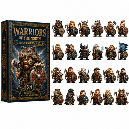 24 Days of Northern Legends – Warriors of the North Advent Calendar 2026 | 24 Collectible Viking Warrior Miniatures, Acrylic Charms Blind Box