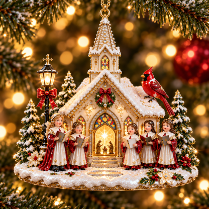 Heavenly Christmas Music Ornament -Church, Angel Harp, Cathedral Organ & Grand Piano Holiday Collection
