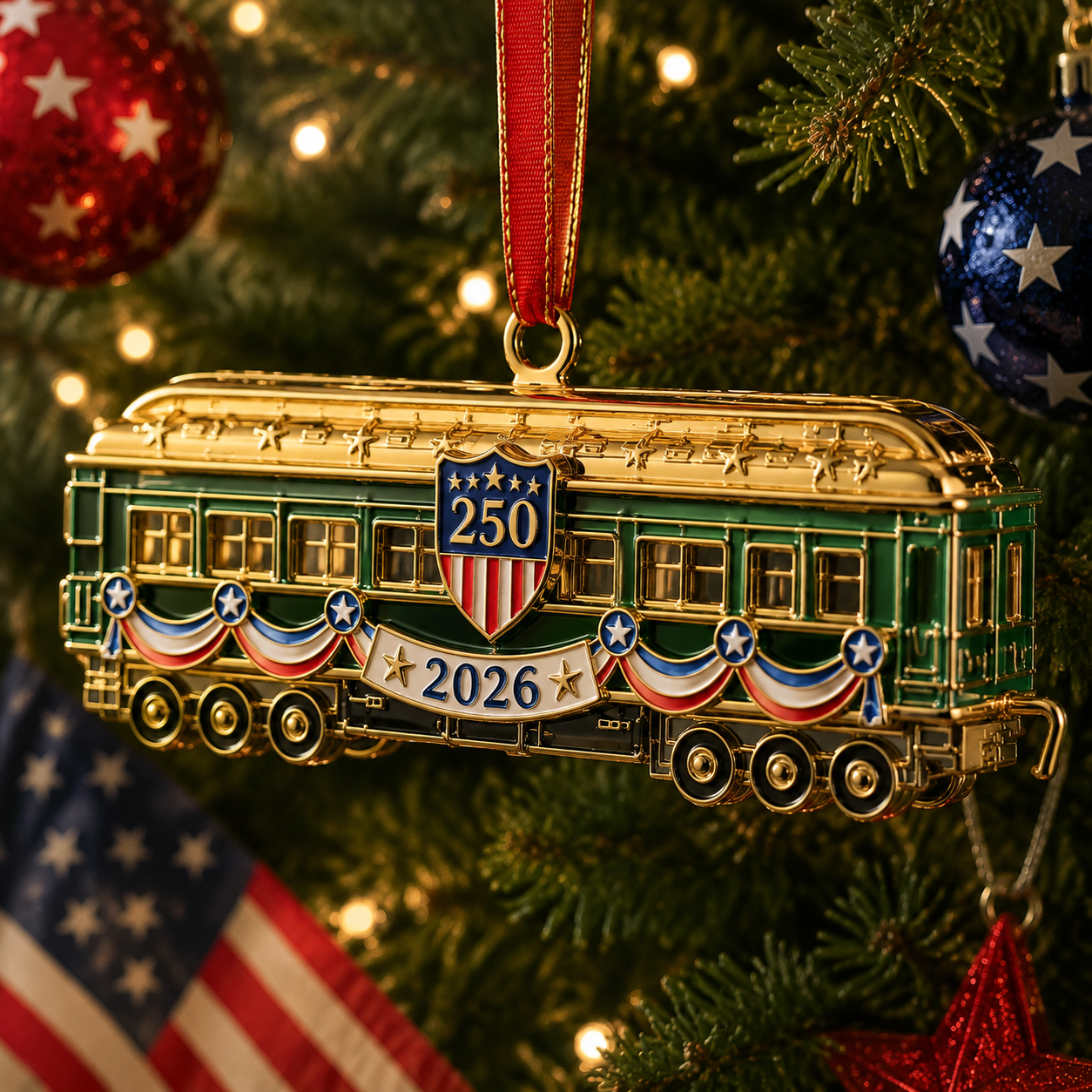 ✨250th Anniversary Edition Gold-and-Green Vintage Tram