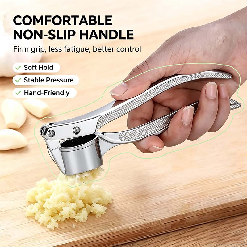 Stainless Steel Garlic Press, Heavy Duty Manual Garlic Crusher Tool🧄 - image 7