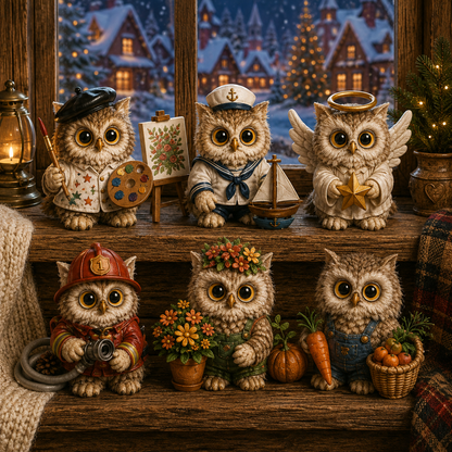 Owl Jobs Advent Calendar 2026 – 24 Days of Unique  Collectible Owl Miniatures, Christmas Countdown Gift for Owl Lovers & Bird Lovers