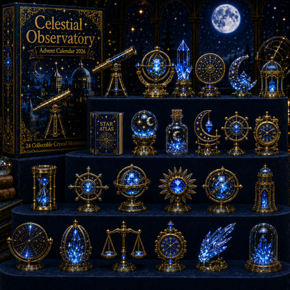 Celestial Observatory Advent Calendar 2026 – 24-Day Crystal Astronomy Miniature Collection | Moon, Stars & Cosmic Treasures