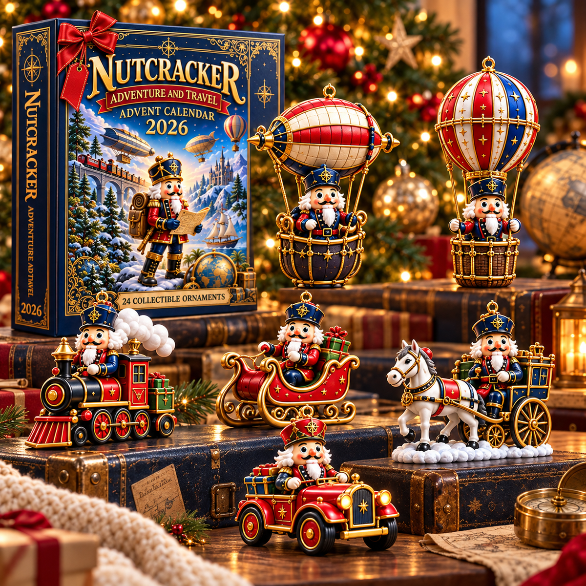 Nutcracker Adventure & Travel Advent Calendar 2026 – 24 Collectible Christmas Ornaments for a Magical Holiday Journey