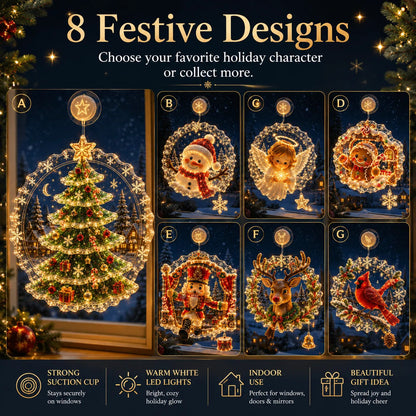 ✈️Last Day 50% OFF✨🎄Lighted Christmas Window Decoration with Suction Cup | Warm LED Window Light with Double-Layer Design & Multiple Festive Styles Flat Version✨ - image 3