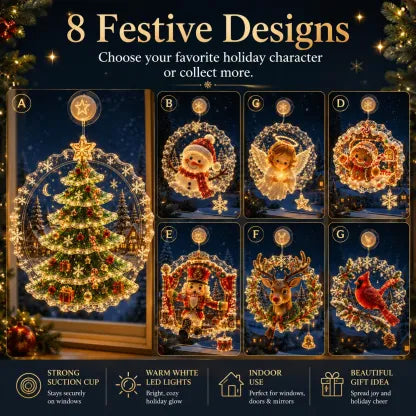 ✈️Last Day 50% OFF✨🎄Lighted Christmas Window Decoration with Suction Cup | Warm LED Window Light with Double-Layer Design & Multiple Festive Styles Flat Version✨ - image 15
