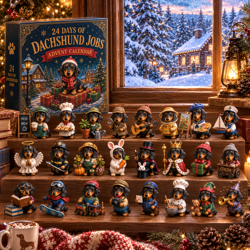 24 Days of Dachshund Jobs Advent Calendar 2026 – 24 Unique Collectible Dachshund Miniatures, Christmas Countdown Gift for Dog Lovers