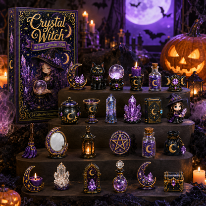 Crystal Witch Advent Calendar 2026 – 24 Days of Magical Crystal Miniatures, Mystical Witchy Collectibles & Enchanting Gifts for Fantasy Lovers, Acrylic Charms Blind Box