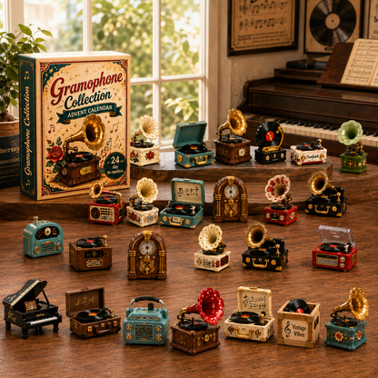 Gramophone Collection Advent Calendar 2026 – 24 Vintage Record Player & Music Miniatures, Retro Collectible Gift for Music Lovers