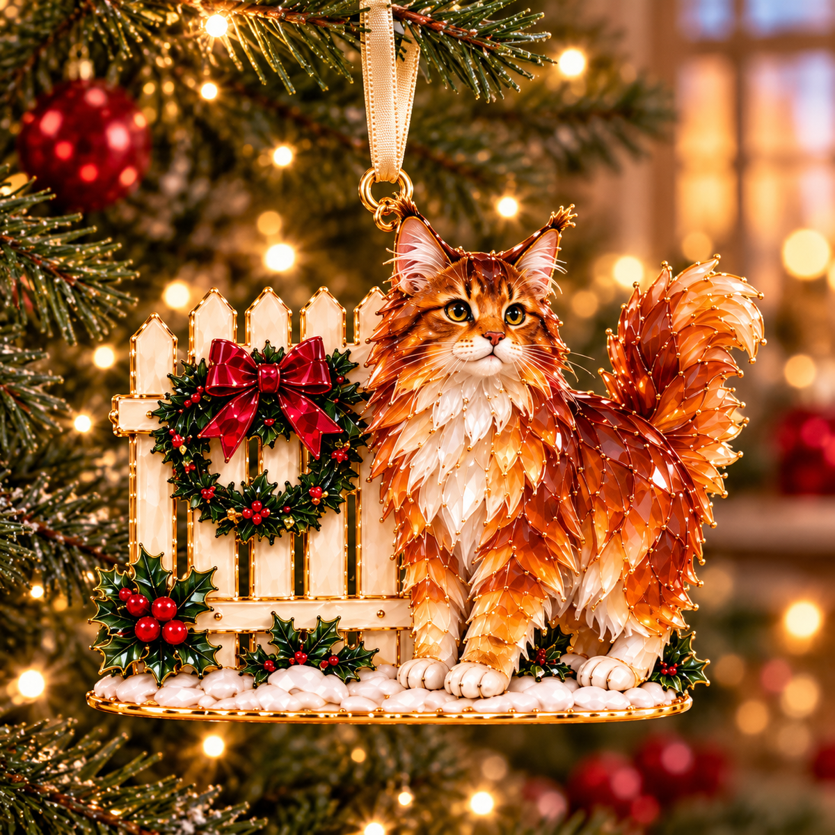 A Very Maine Coon Christmas – 6-Piece Cozy Holiday Ornament Collection