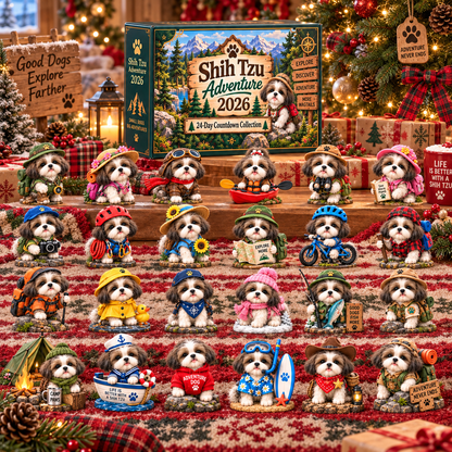 Shih Tzu Adventure 2026 – 24-Day Adventure Countdown Calendar with 24 Unique Collectible Miniatures, Fun Gift for Shih Tzu & Dog Lovers