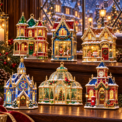 🏘️ 2026 Christmas Village House Ornaments – Set of 6 Vintage Holiday Keepsakes