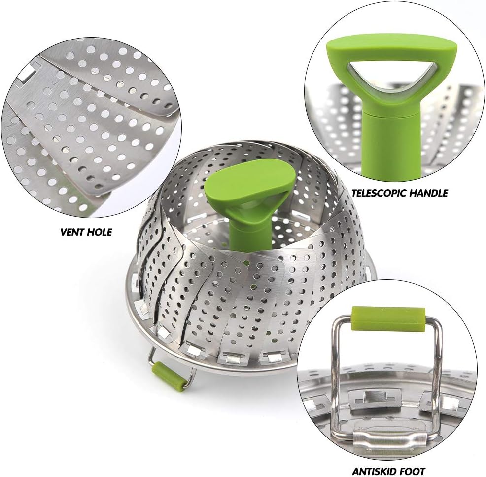 Vegetable Steamer Basket for Cooking Food, Stainless Steel Veggie Steam Basket for Pot 🥦 - image 3