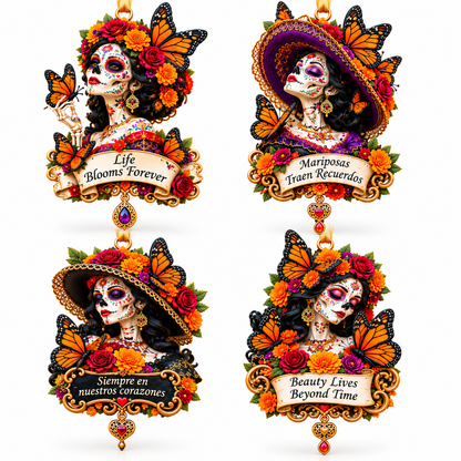 Día de Muertos Catrina Butterfly Ornament  –  Floral Day of the Dead Keepsake Collection, Meaningful Gift for Family & Loved Ones