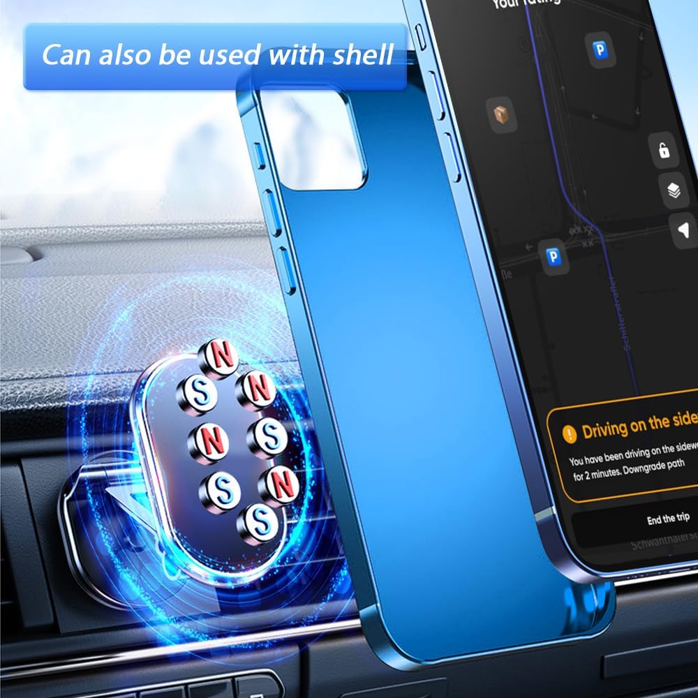Foldable 360° Rotatable Metal Magnetic Car Phone Holder 🧲 - image 6