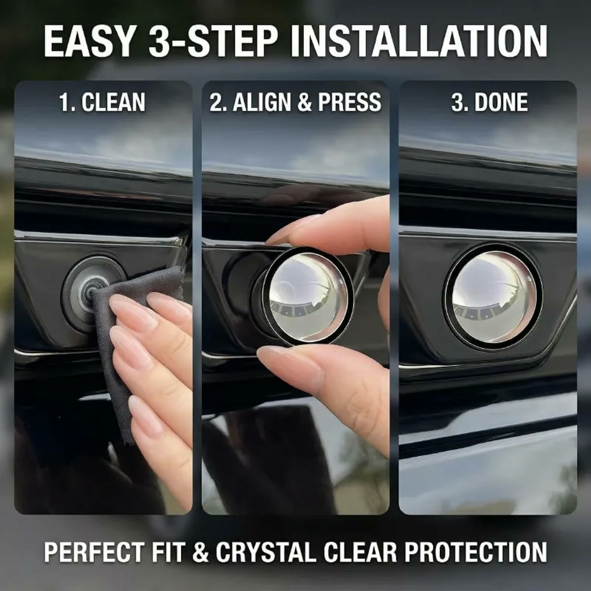 2 Pcs Mirror Shape 360 Panoramic Rearview Car Camera Lens Cover 🚗