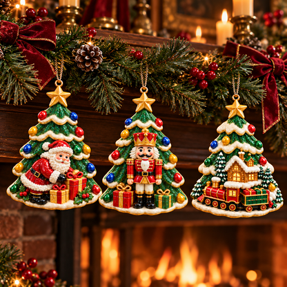 🎄 2026 Christmas Tree Ornaments – Set of 6 Festive Holiday Keepsakes Featuring Santa, Cardinals, Gingerbread House, Snowmen & Nutcracker | Christmas Decorations & Gifts