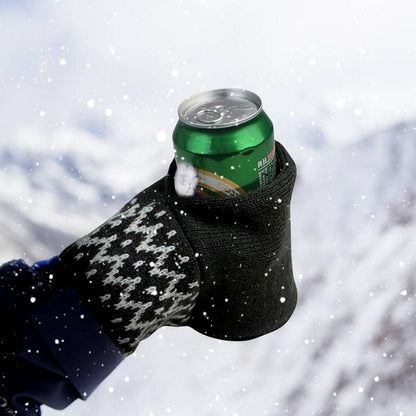 Beer Mitten Gloves - Knit Stitched Drink Mitt Holder for Beverage🧤