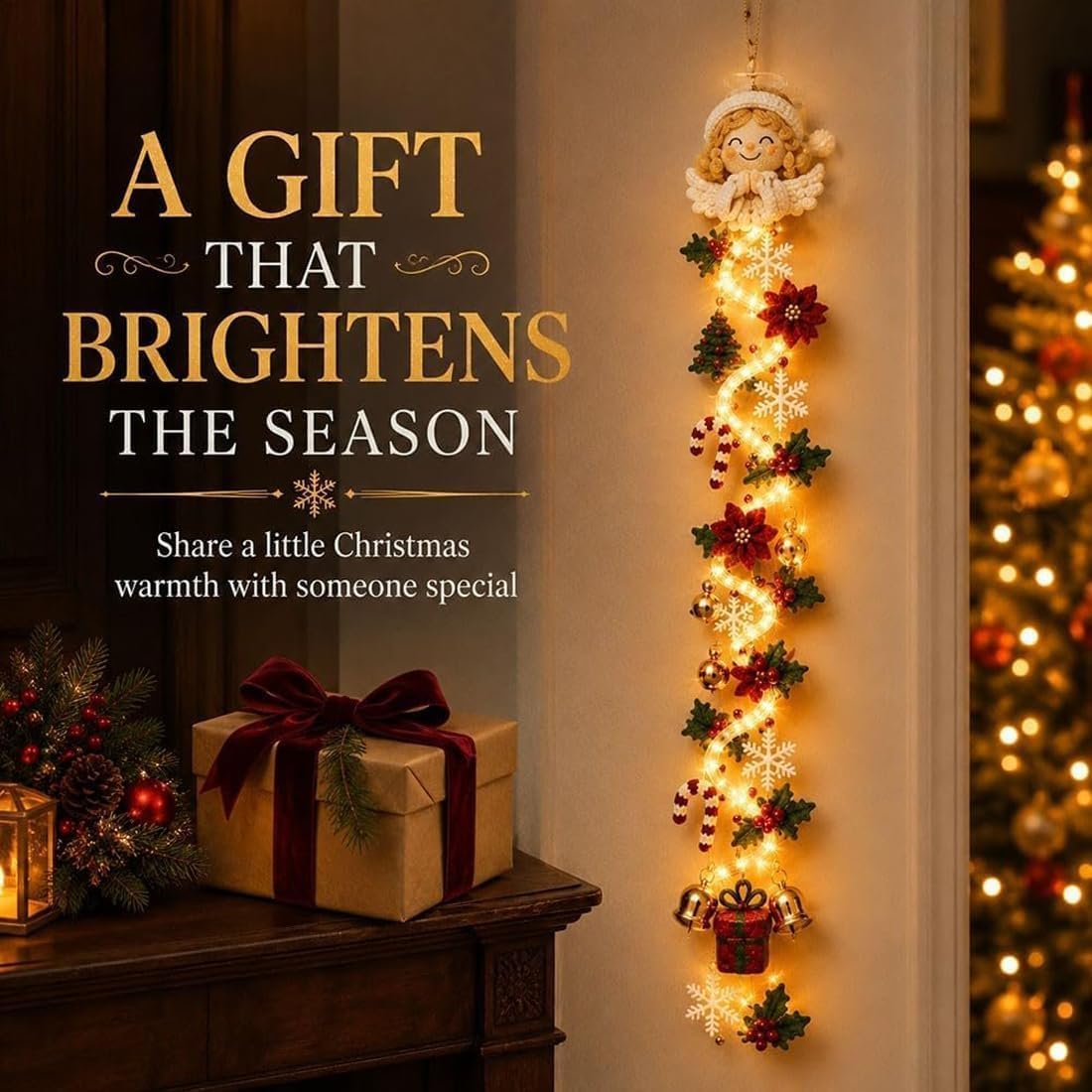 Glowing Christmas Door Hanger, Lighted Vertical Holiday Decor 🎄 - image 1