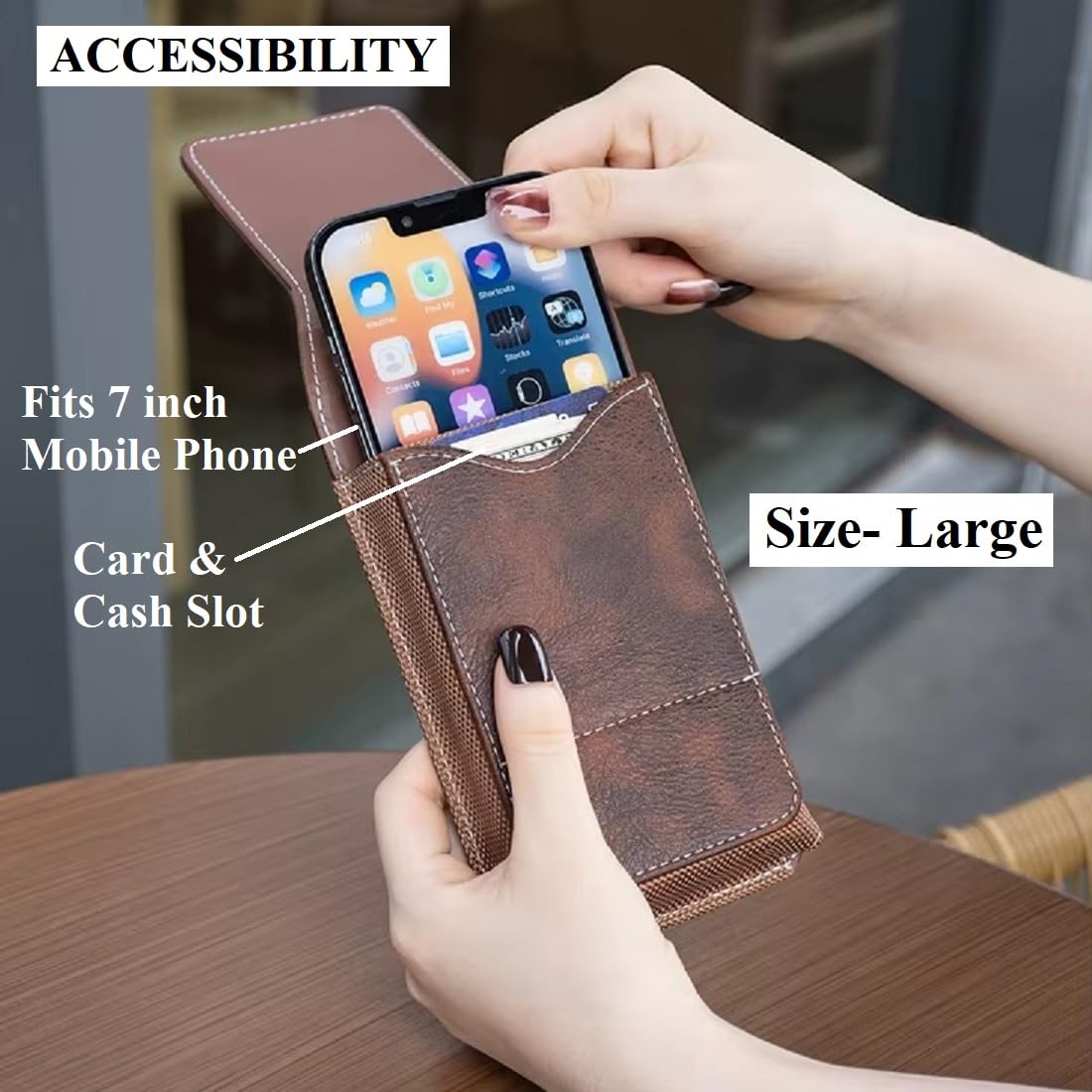Men's Waist Phone Pouch with Card Slot, Magnetic Lock & Metal Belt Clip📱 - image 9