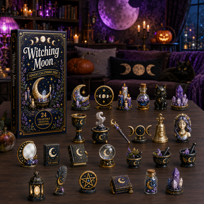 Witching Moon Advent Calendar 2026 – 24 Days of Celestial Miniatures, Mystical Moon Collectibles & Magical Gifts for Witchy Decor Lovers, Acrylic Charms Blind Box