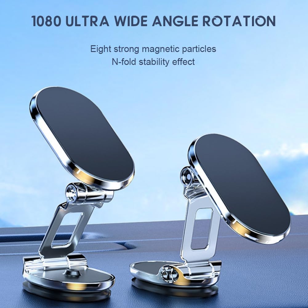 Foldable 360° Rotatable Metal Magnetic Car Phone Holder 🧲 - image 8