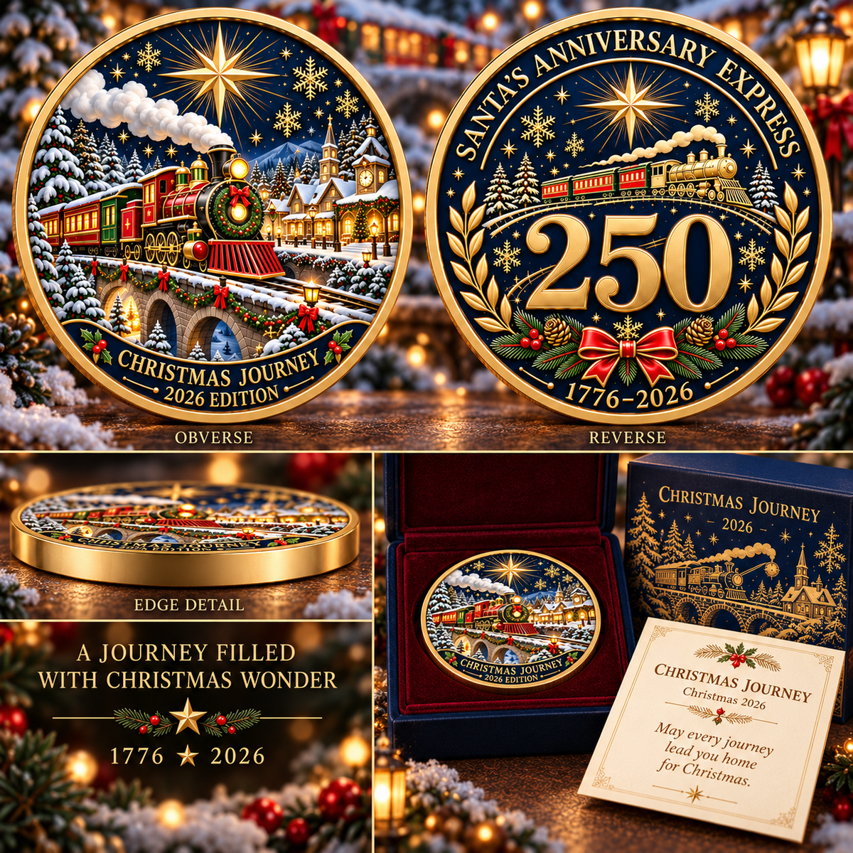 2026 Christmas Stories Commemorative Coin Collection – 7 Festive Designs Celebrating the 250th Anniversary