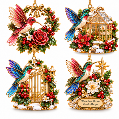 Hummingbird Christmas Ornament  –  Festive Bird Keepsake Collection, Elegant Holiday Gift for Mom, Grandma & Hummingbird Lovers