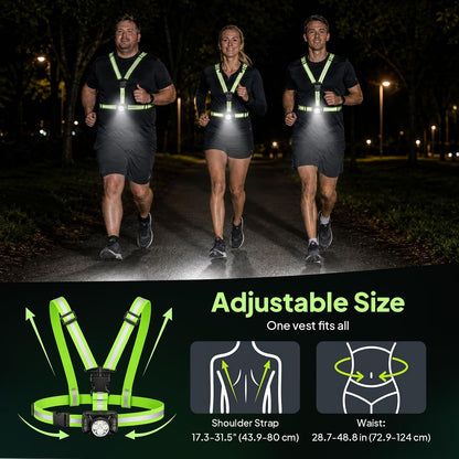 🏃Running Lights for Runners, 550Lm, Y-Shaped Buckle Running Light Vest - image 6