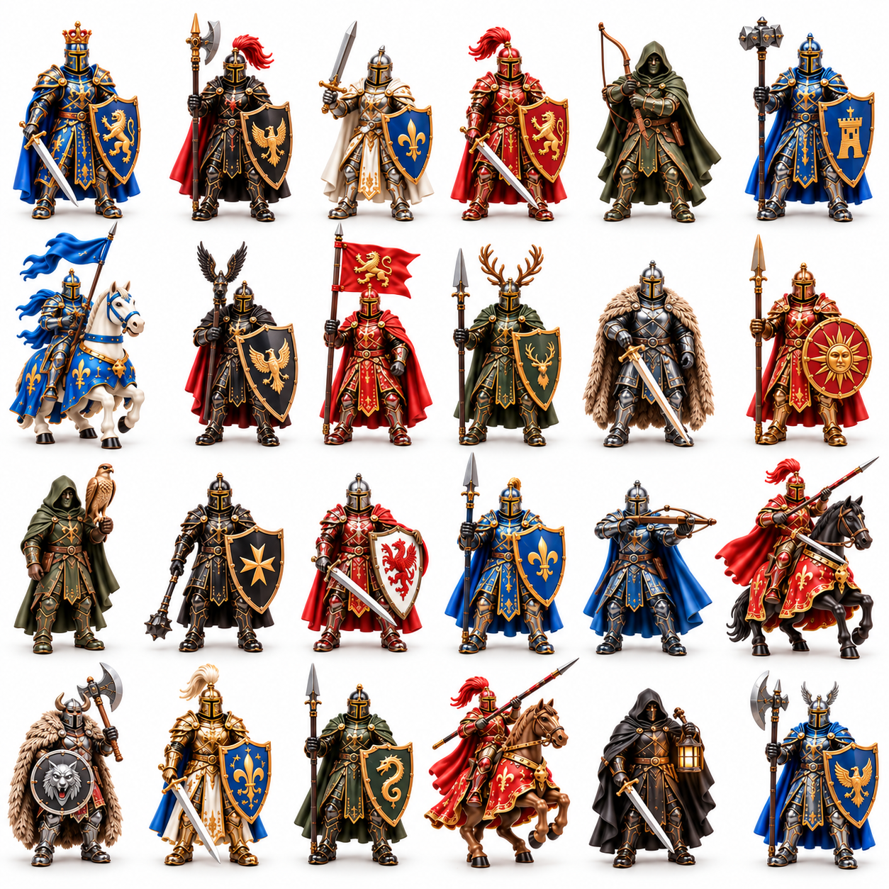 Knights of the Realm 2026 – 24-Day Medieval Legends Countdown Calendar with 24 Unique Knight Miniatures, Fantasy Collectible Gift for Medieval & Knight Lovers