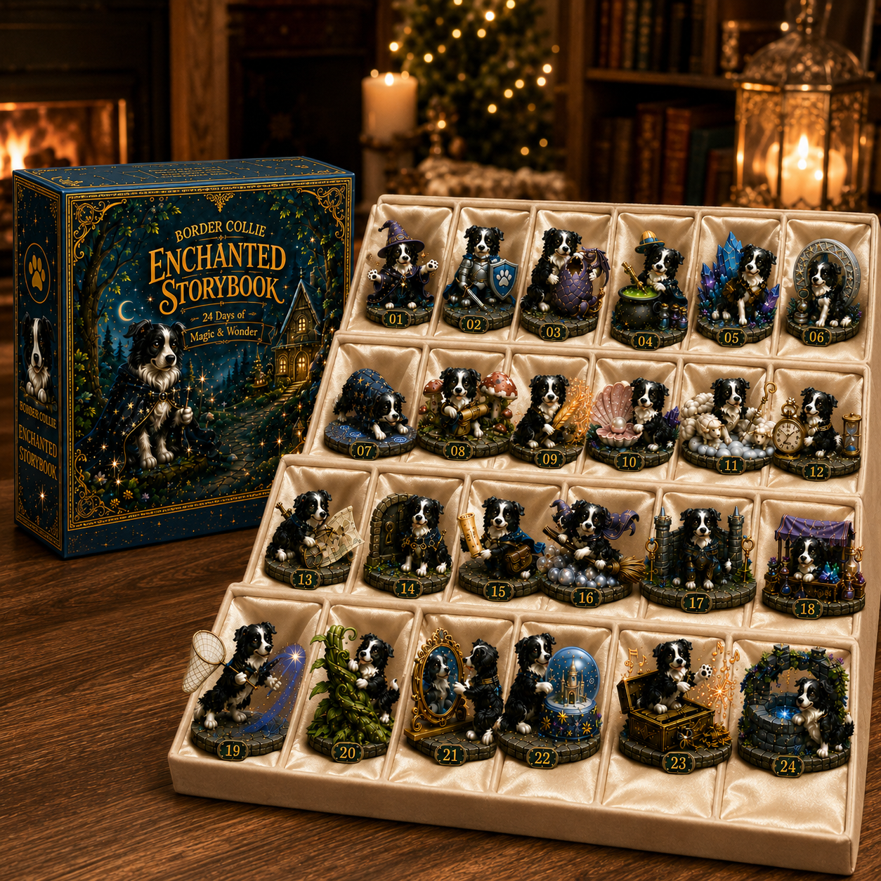 Border Collie Enchanted Advent Calendar 2026 – 24 Days of Magical Miniature Dog Figurines, Christmas Surprises & Storybook Adventures
