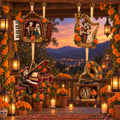 Día de Muertos Musical Ornaments –  Marigold & Melodies of Remembrance Keepsake Collection